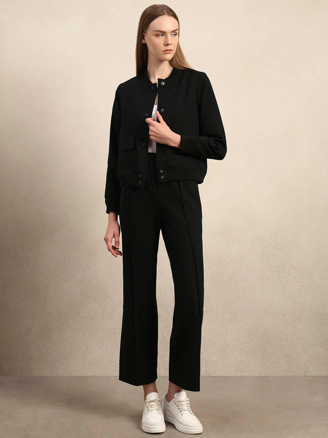 Black Utility Bomber Jacket - Image 5