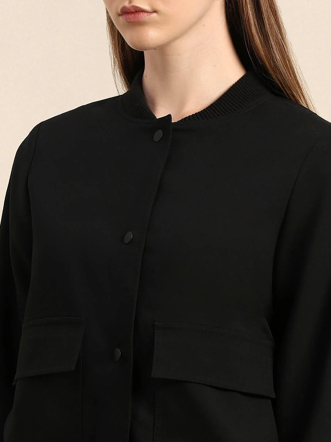 Black Utility Bomber Jacket - Image 8