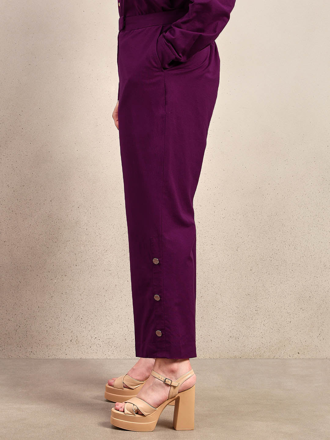 Curve Purple Wide Leg Pants - Image 3