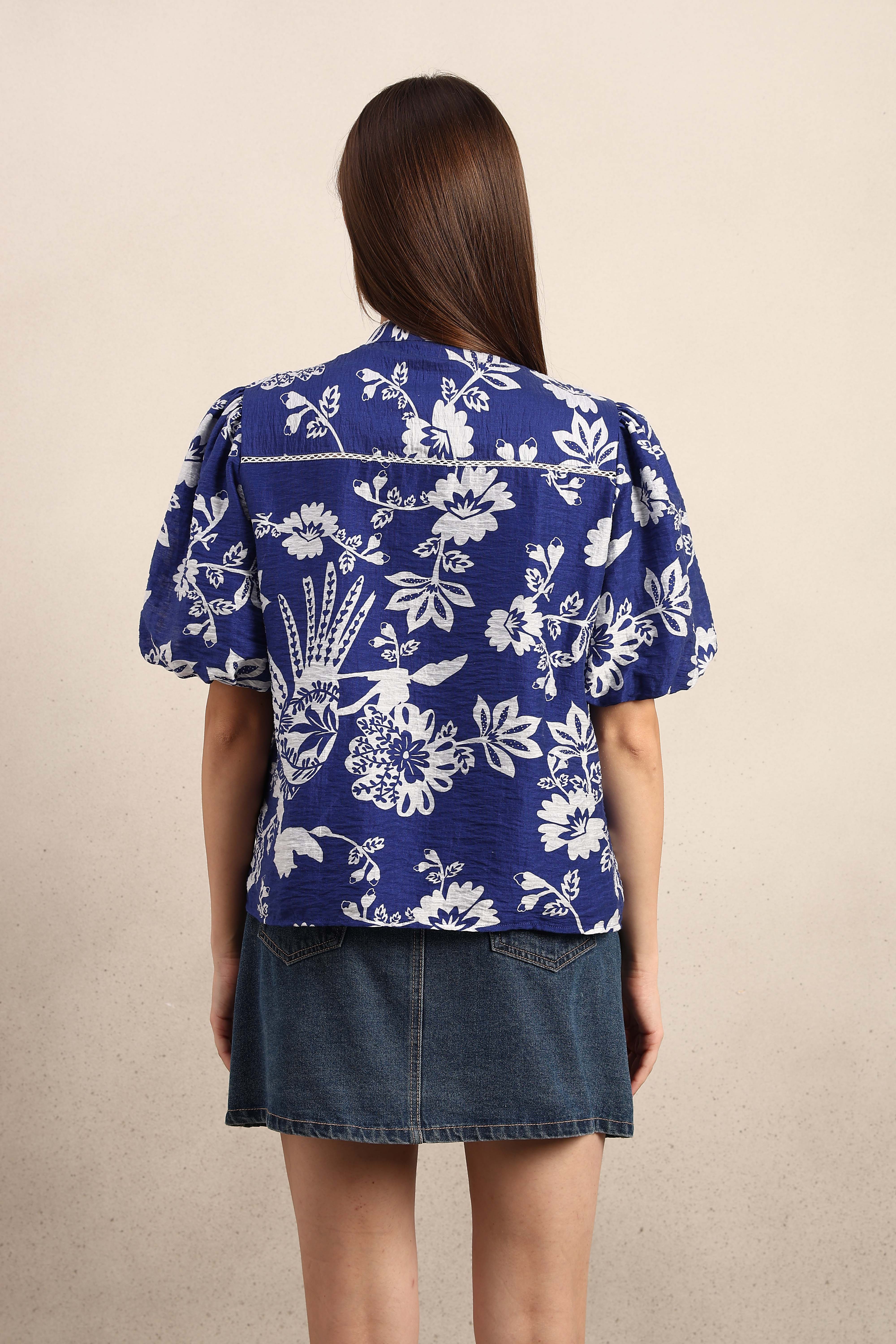 Printed Puff Sleeves Shirt - Image 10