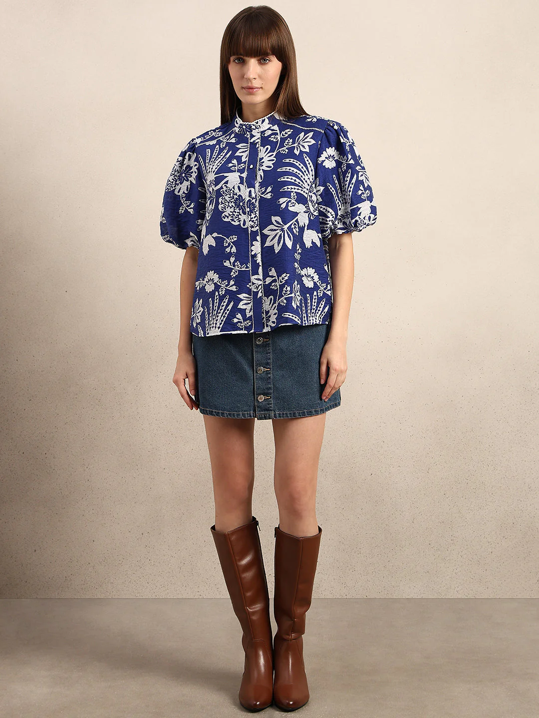 Printed Puff Sleeves Shirt - Image 5