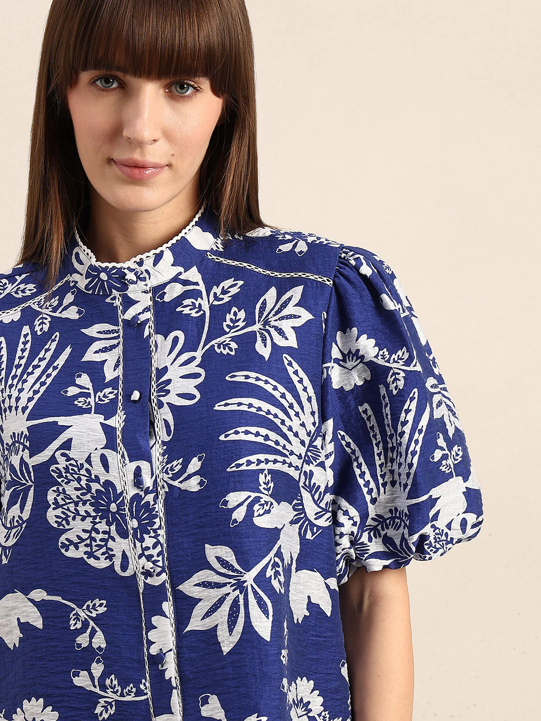 Printed Puff Sleeves Shirt - Image 6