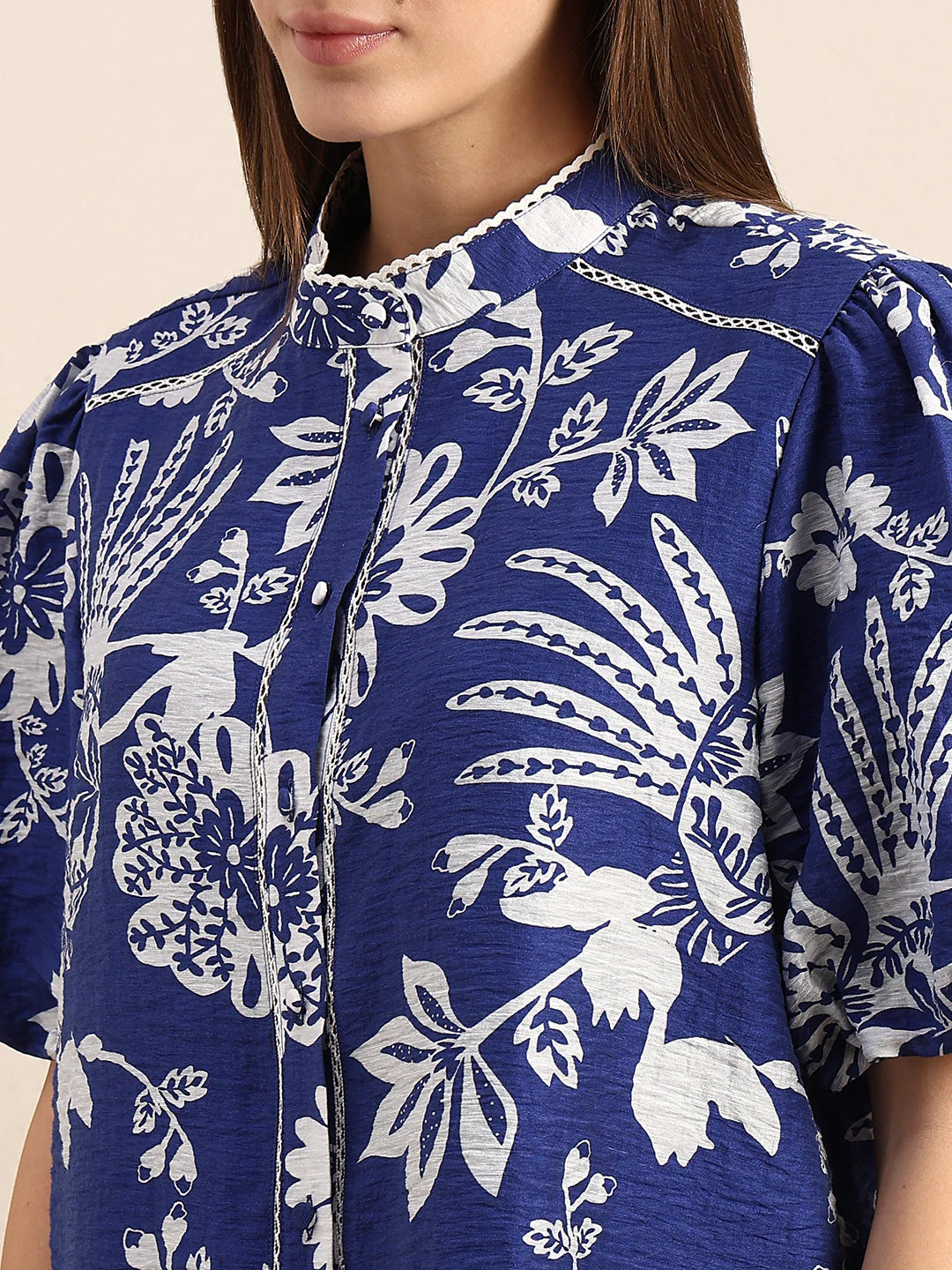 Printed Puff Sleeves Shirt - Image 8