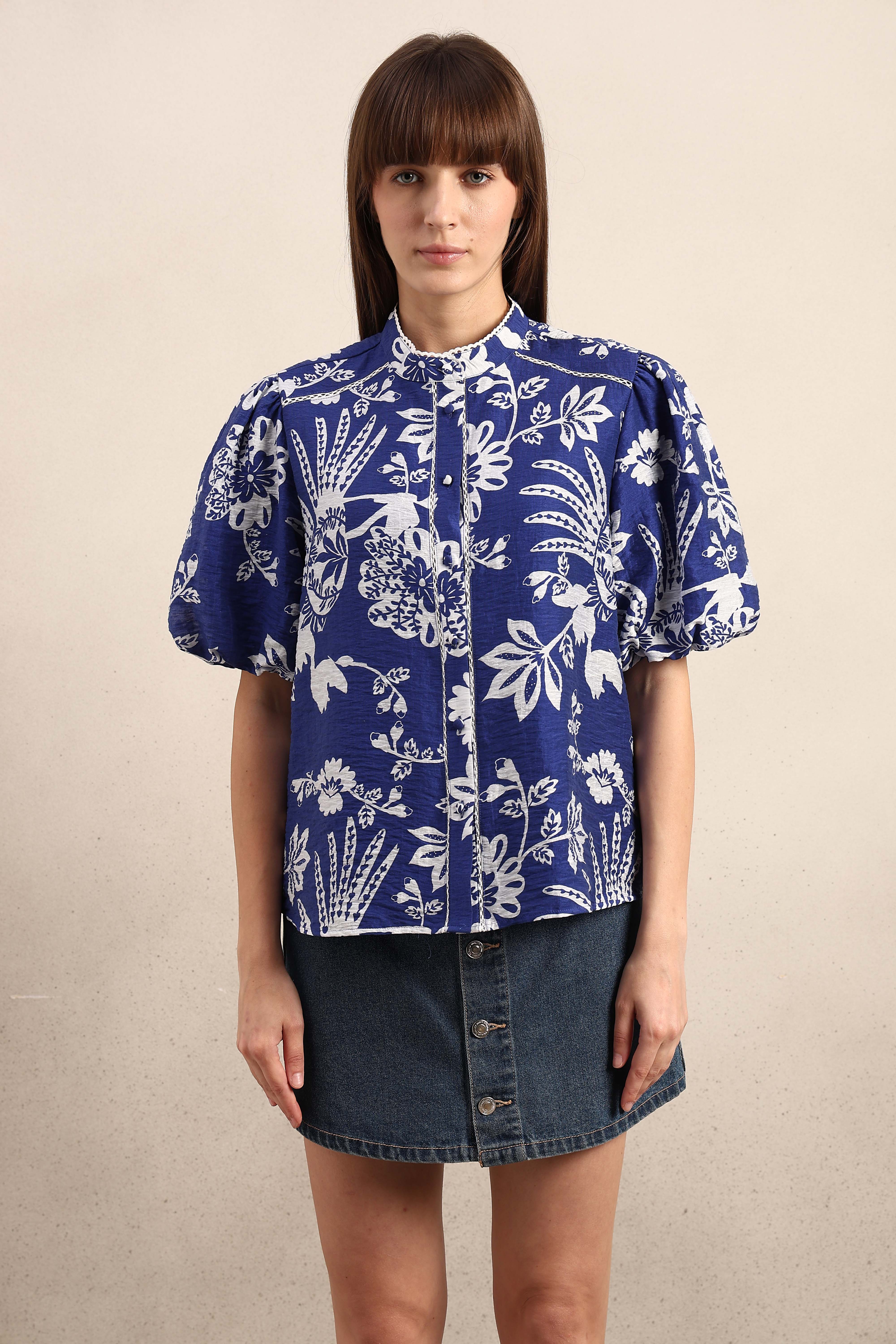 Printed Puff Sleeves Shirt - Image 9