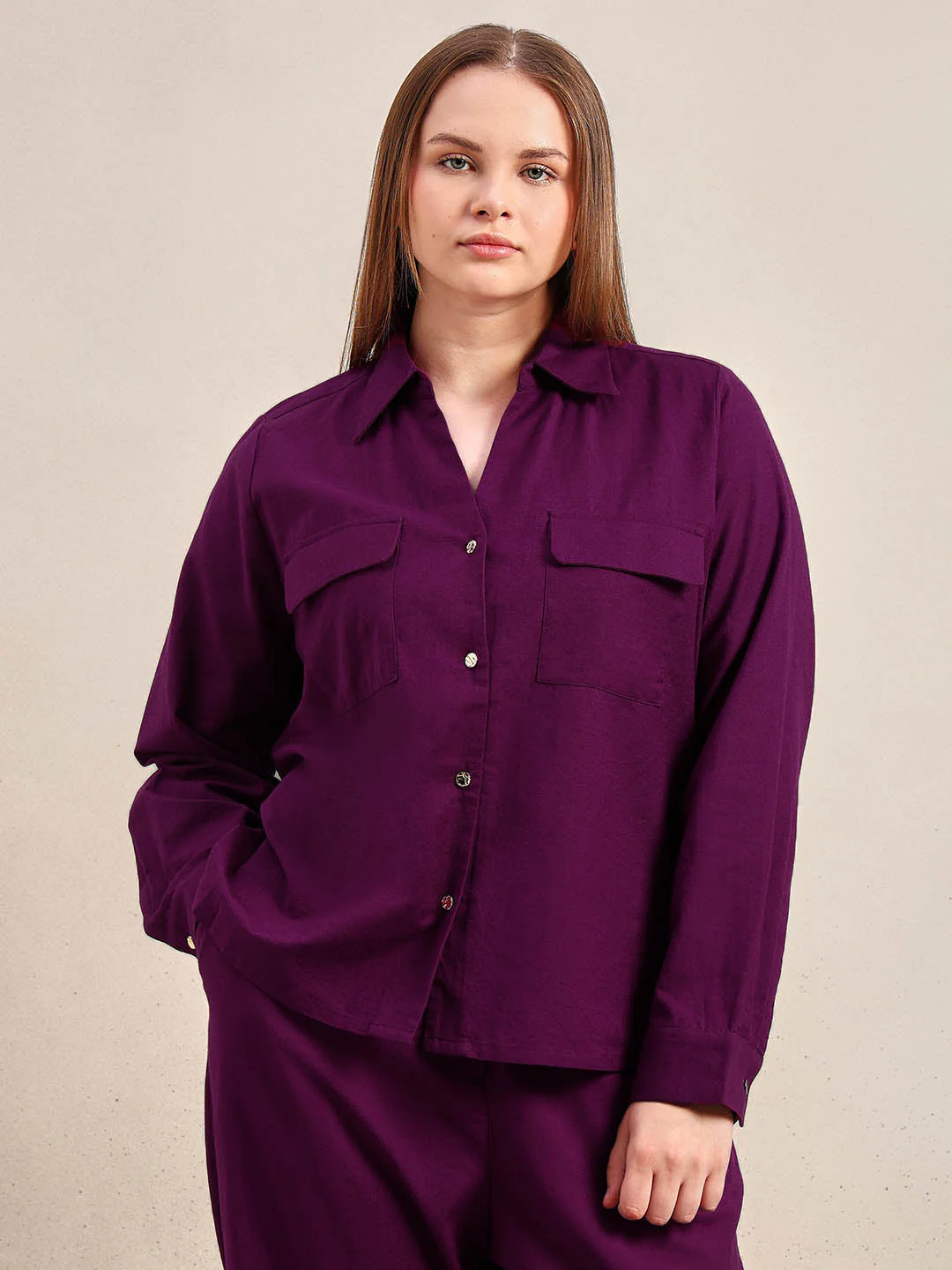 Curve Purple Button-Up Shirt - Image 2