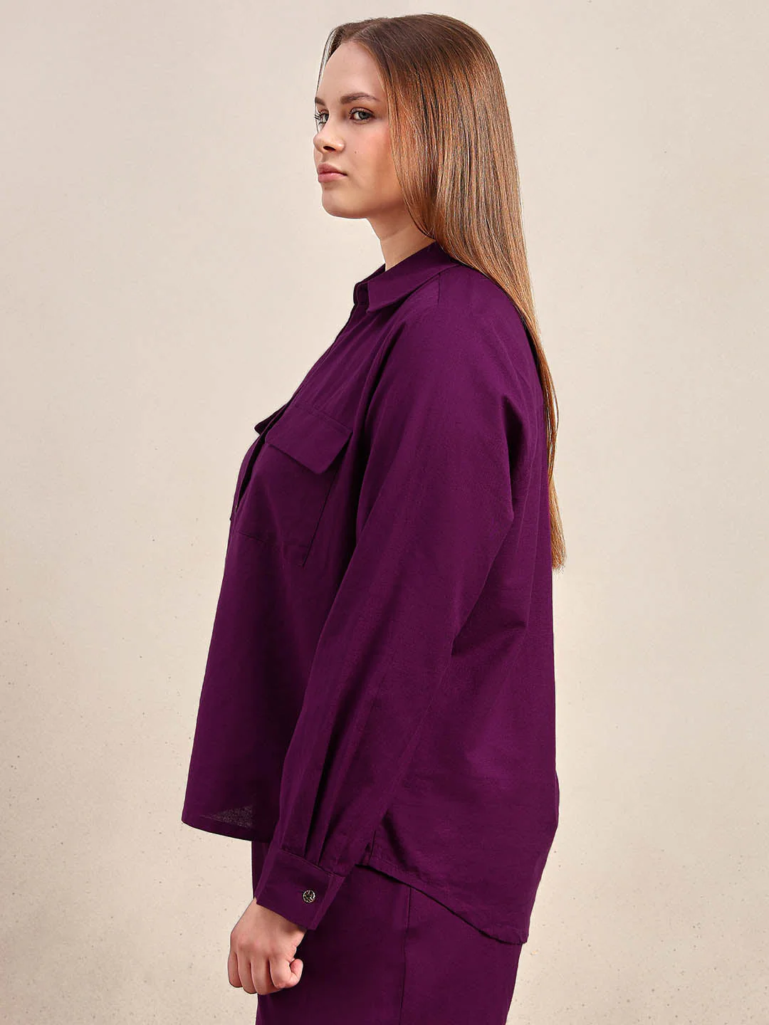 Curve Purple Button-Up Shirt - Image 3