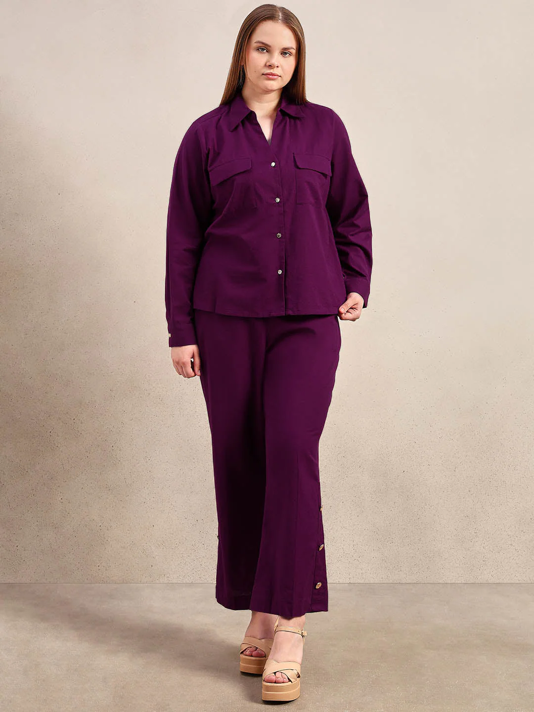 Curve Purple Button-Up Shirt - Image 5
