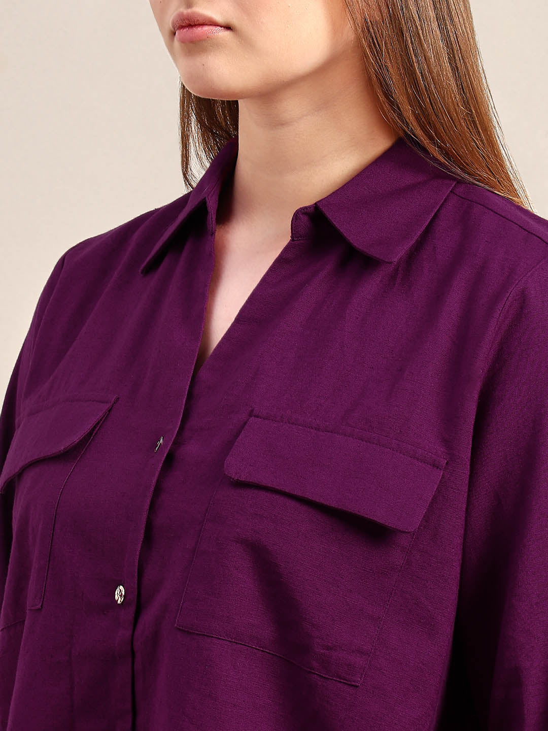 Curve Purple Button-Up Shirt - Image 8