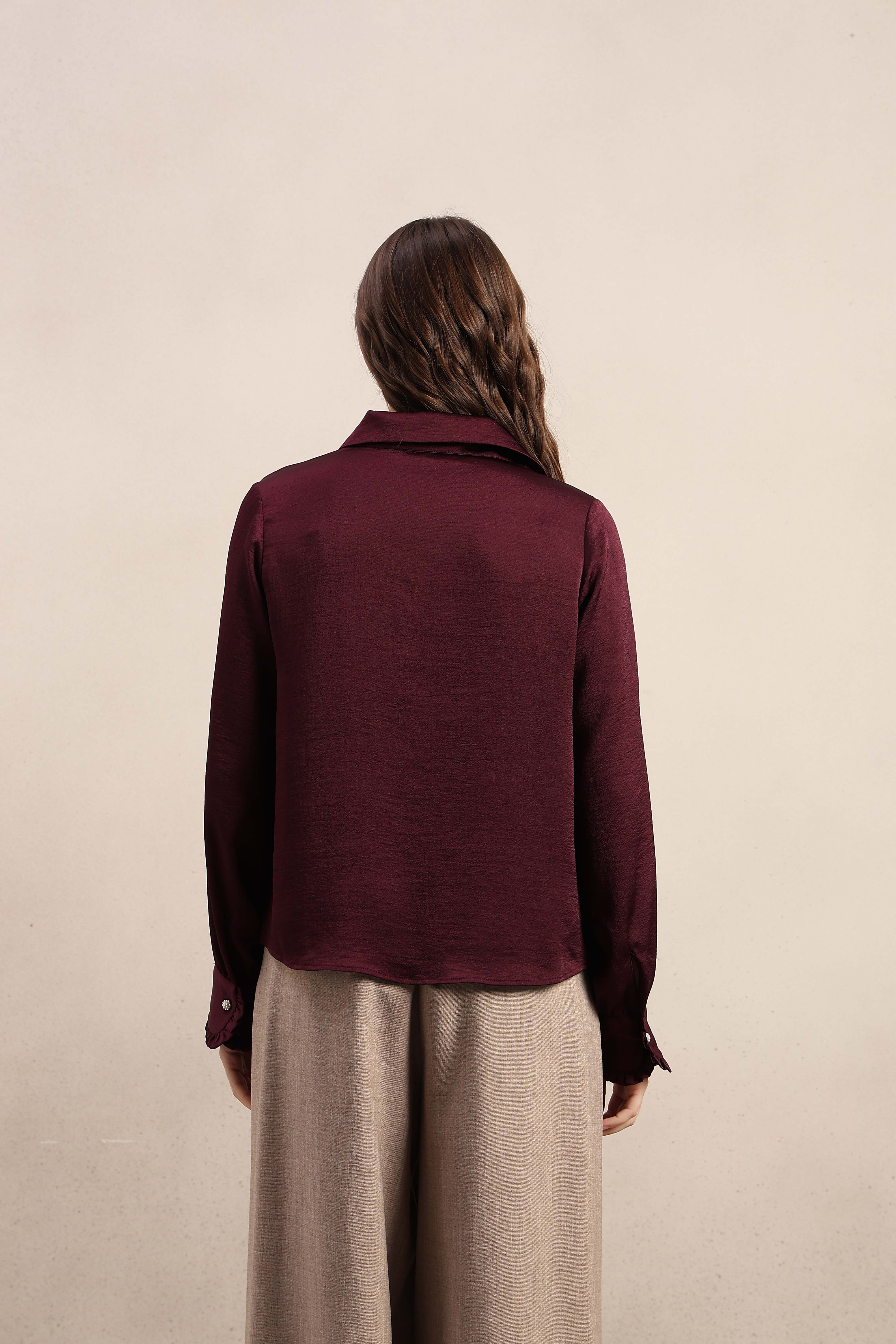 Satin Button Down Shirt - Image 10