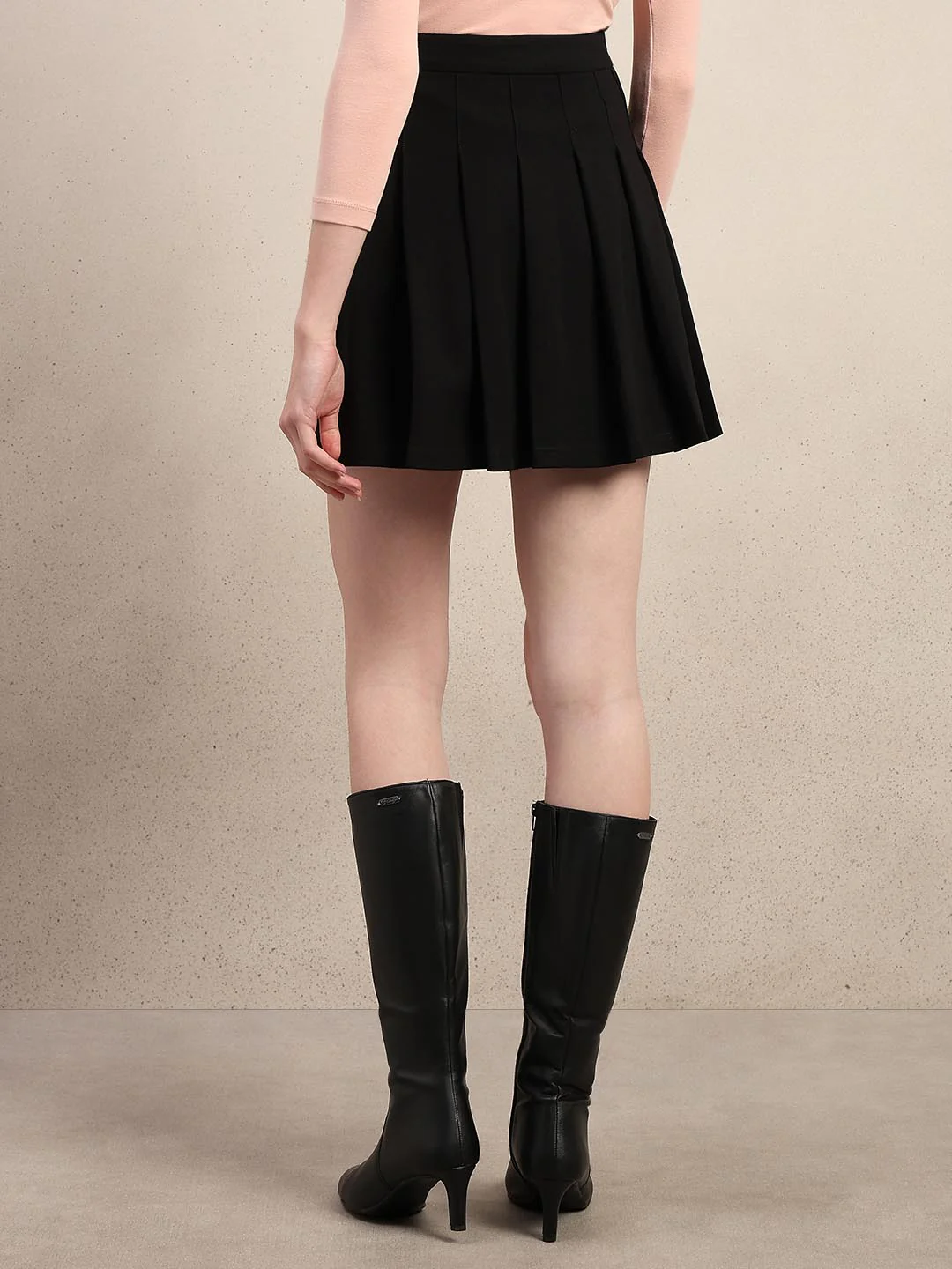 Black Pleated Mini Skirt - Image 4