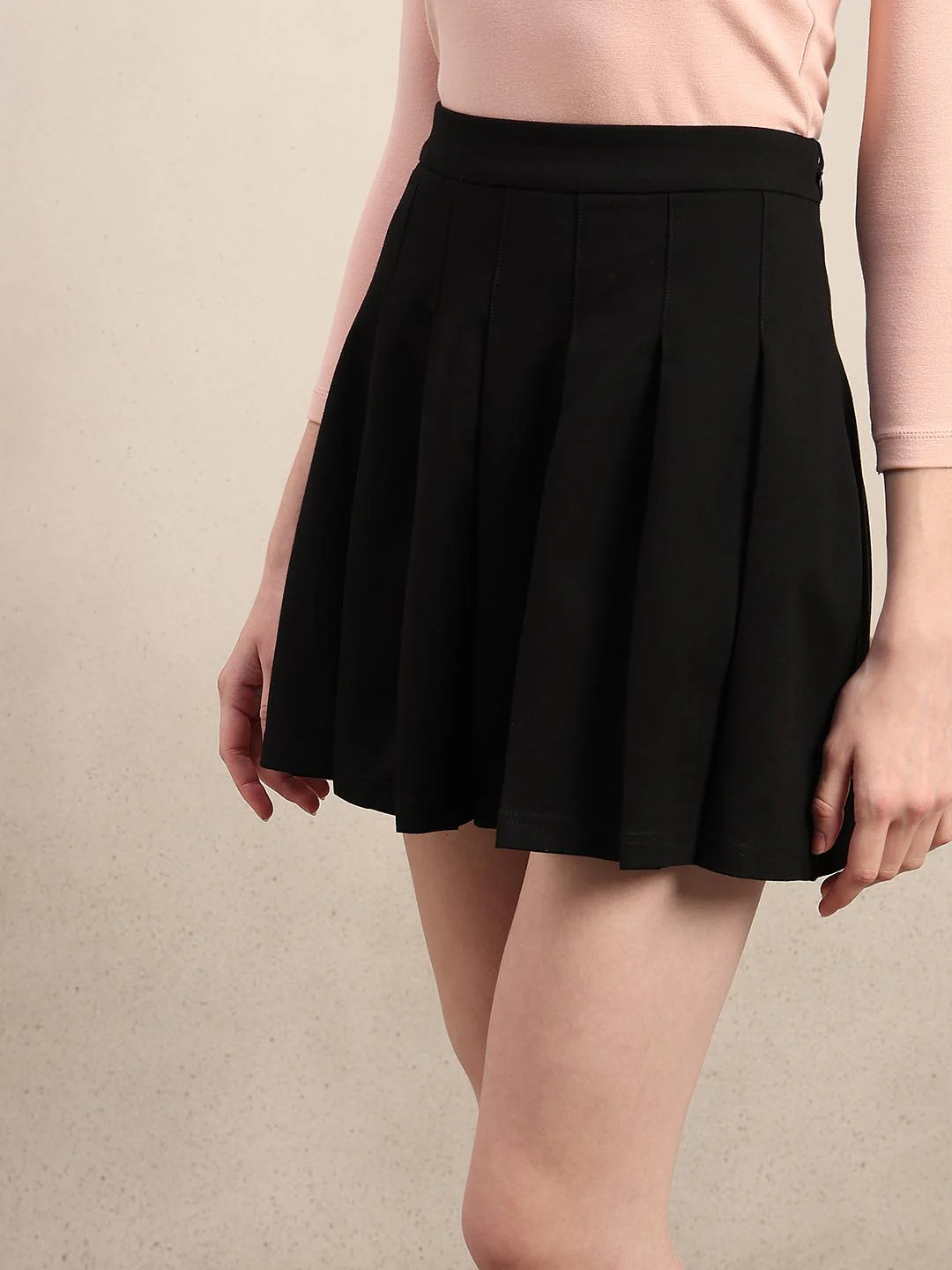 Black Pleated Mini Skirt - Image 6