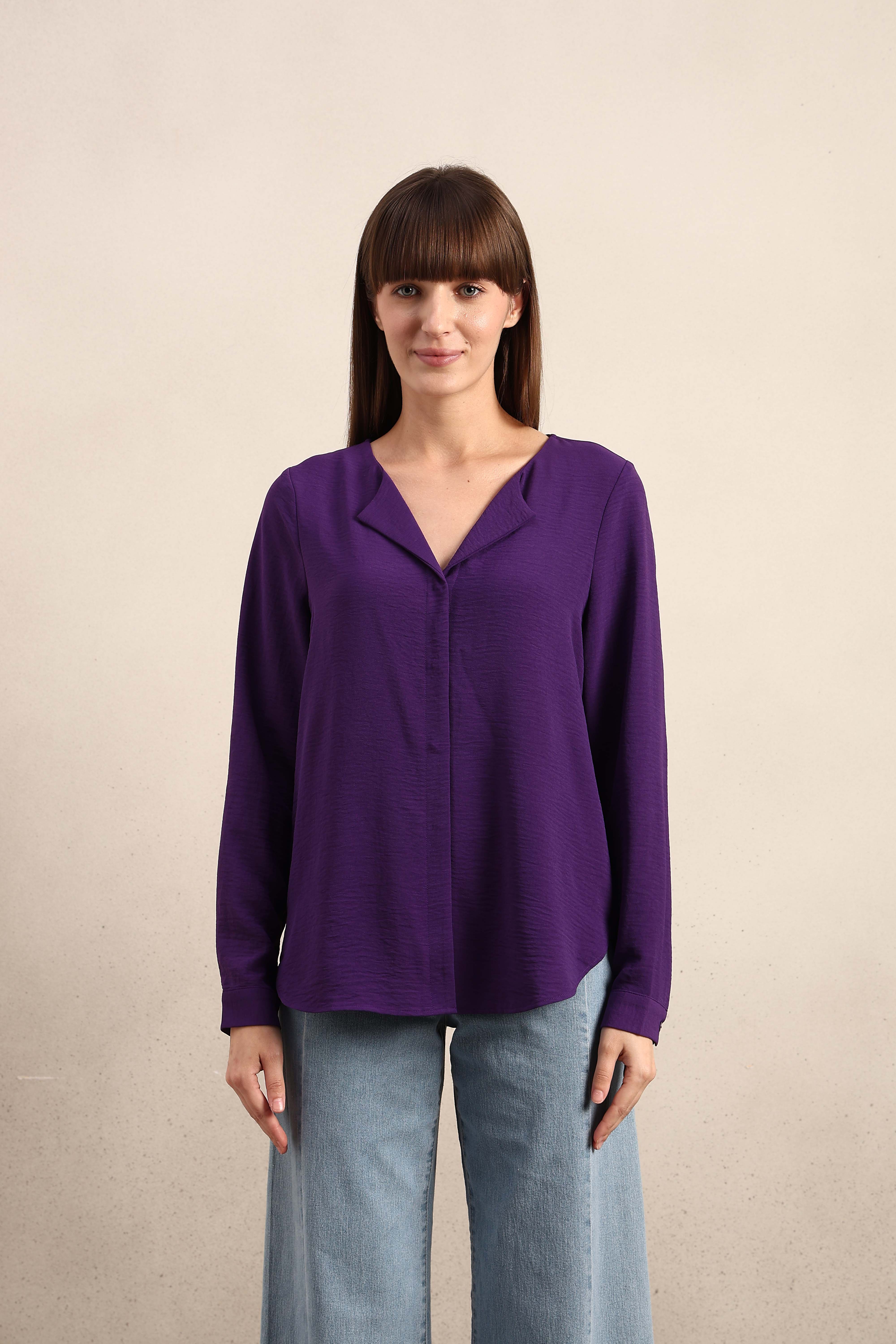 Purple V-Neck Top - Image 9