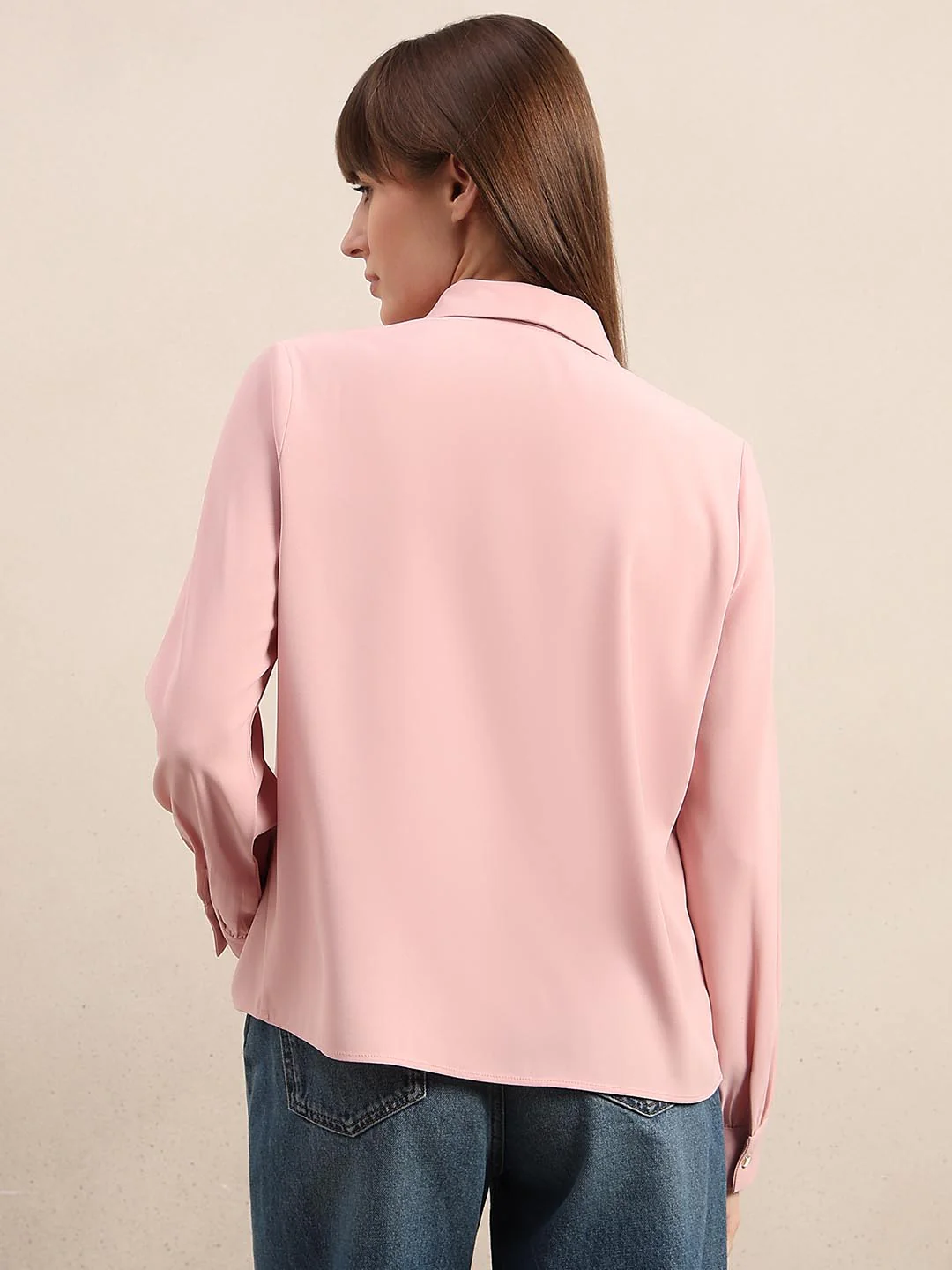 Pink Gathered Sleeves Top - Image 4