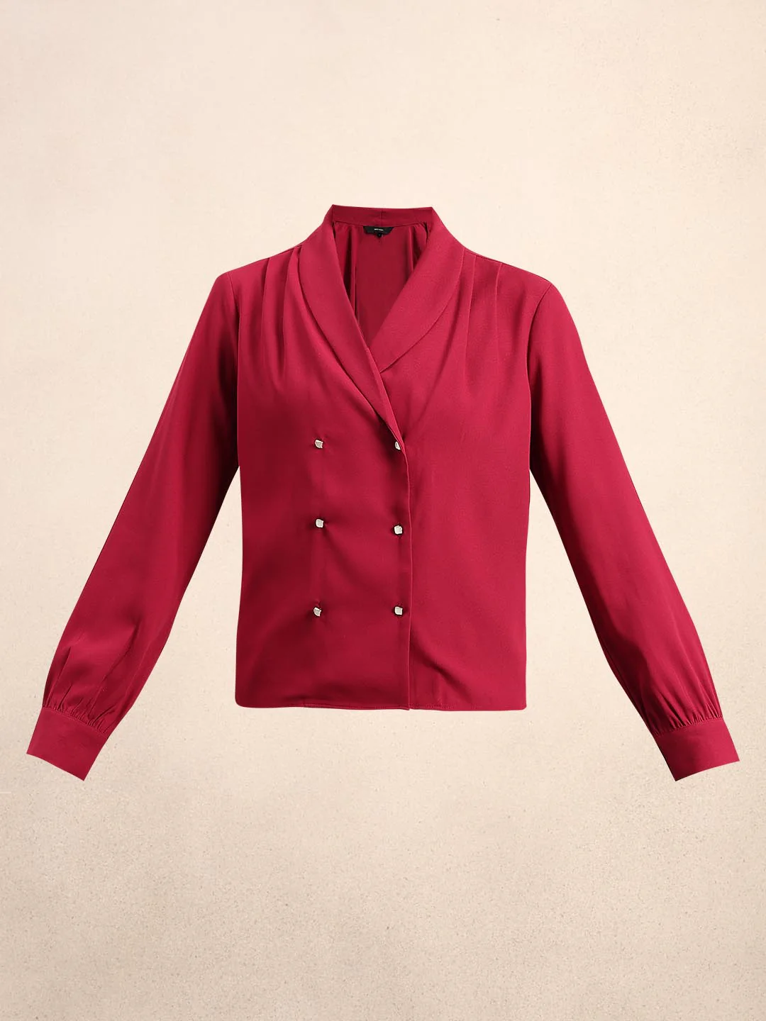 Red Shawl Collar Top - Image 7