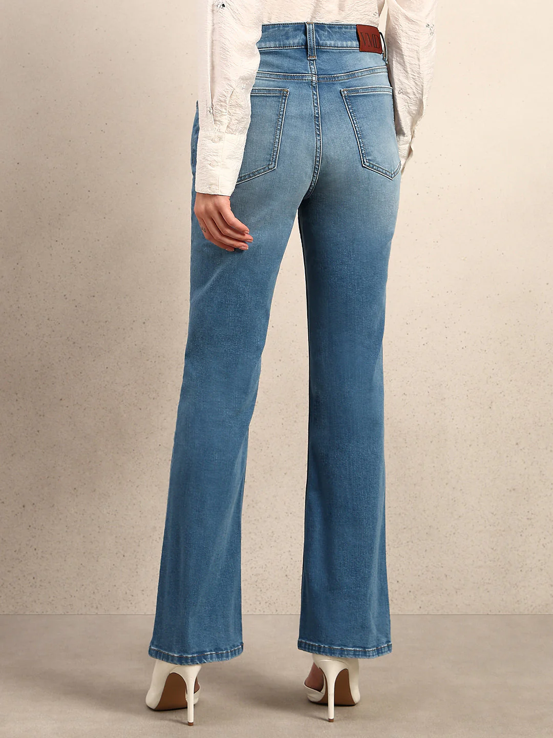 Light Blue Mid Rise Bootcut Jeans - Image 4