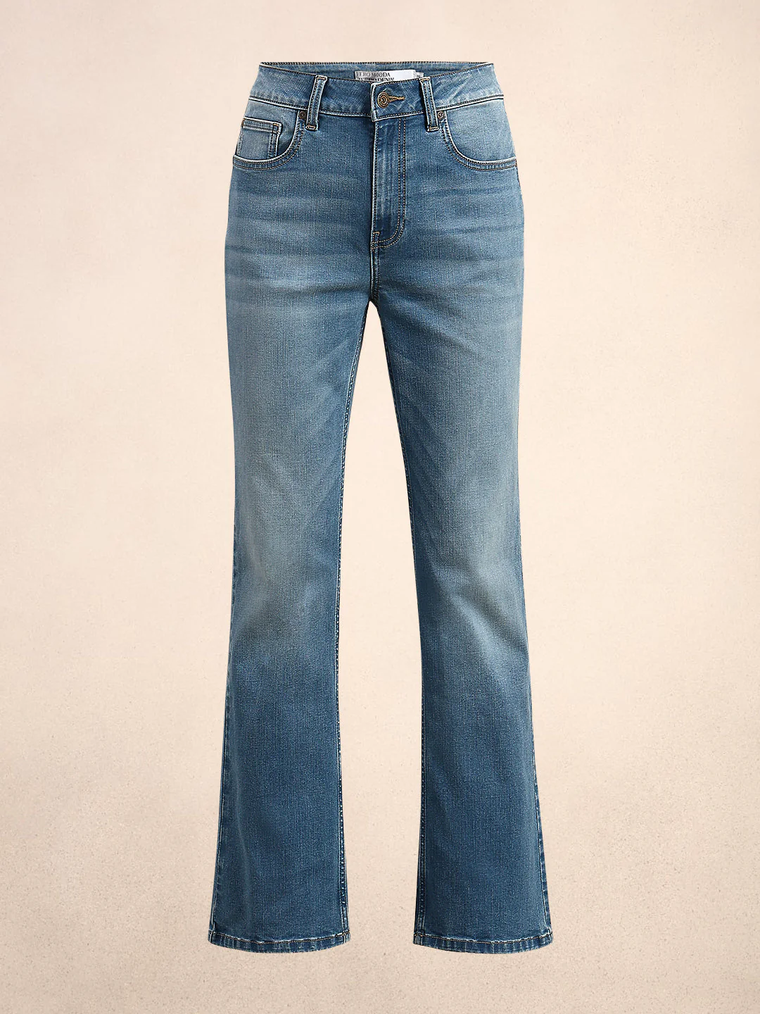 Light Blue Mid Rise Bootcut Jeans - Image 7