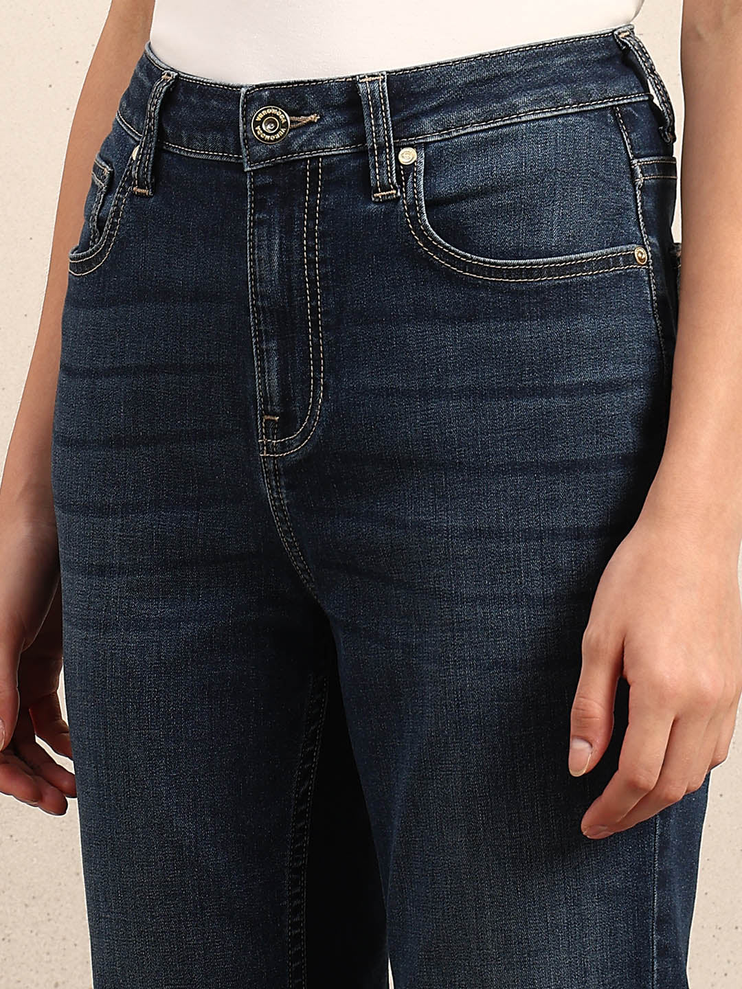 Blue Mid Rise Slim Fit Jeans - Image 8