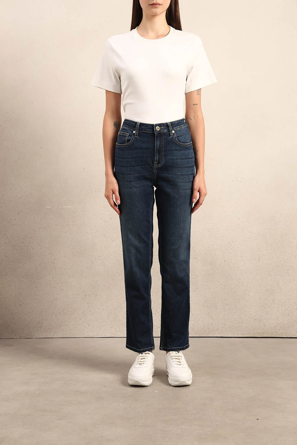 Blue Mid Rise Slim Fit Jeans - Image 9