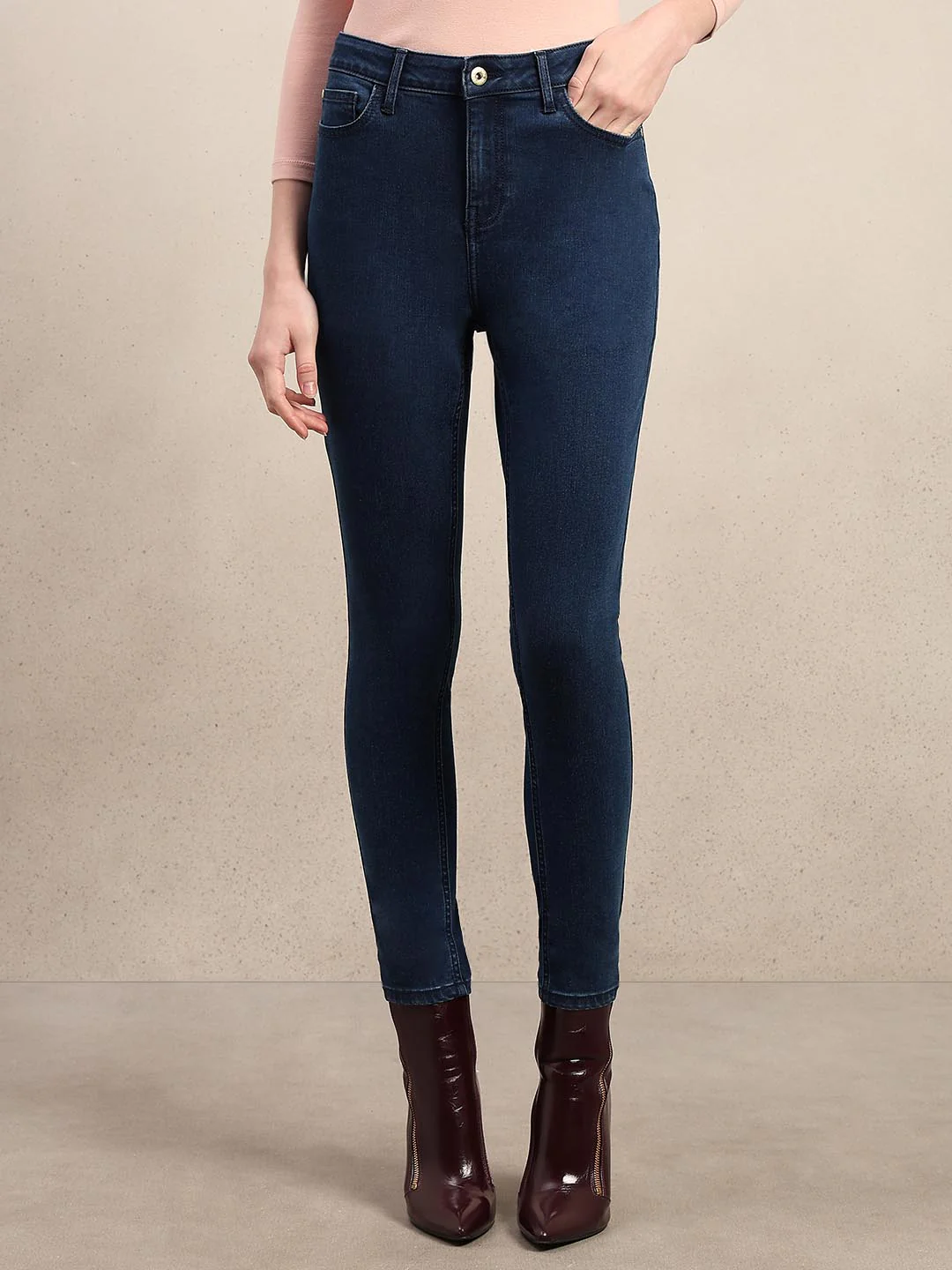 Blue High Rise Skinny Fit Jeans - Image 2