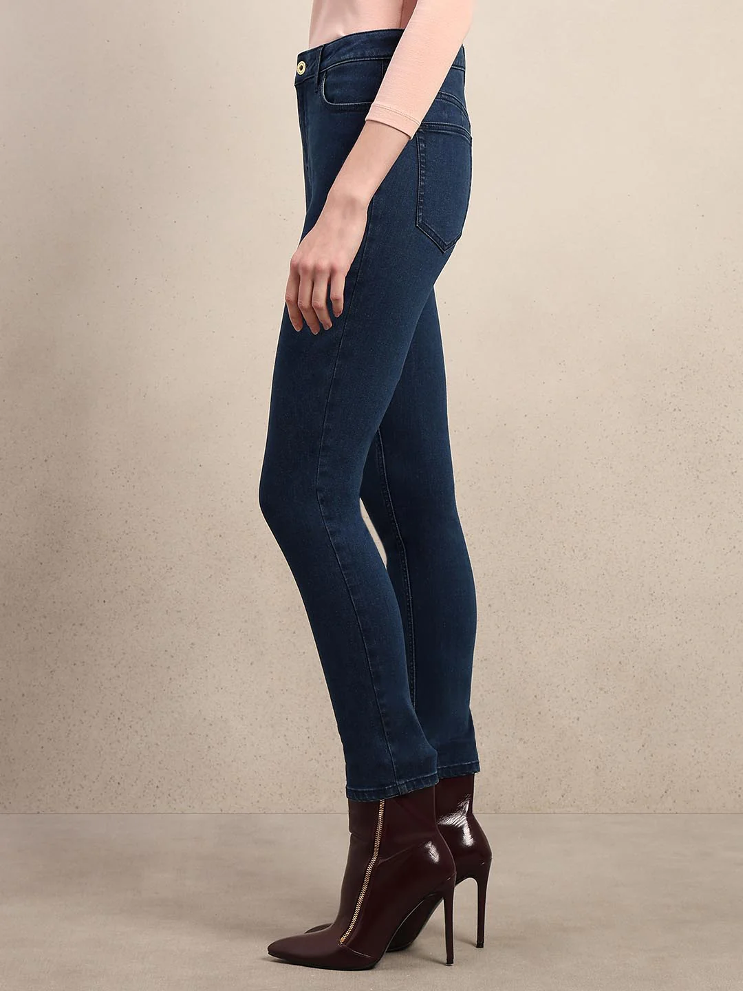 Blue High Rise Skinny Fit Jeans - Image 3