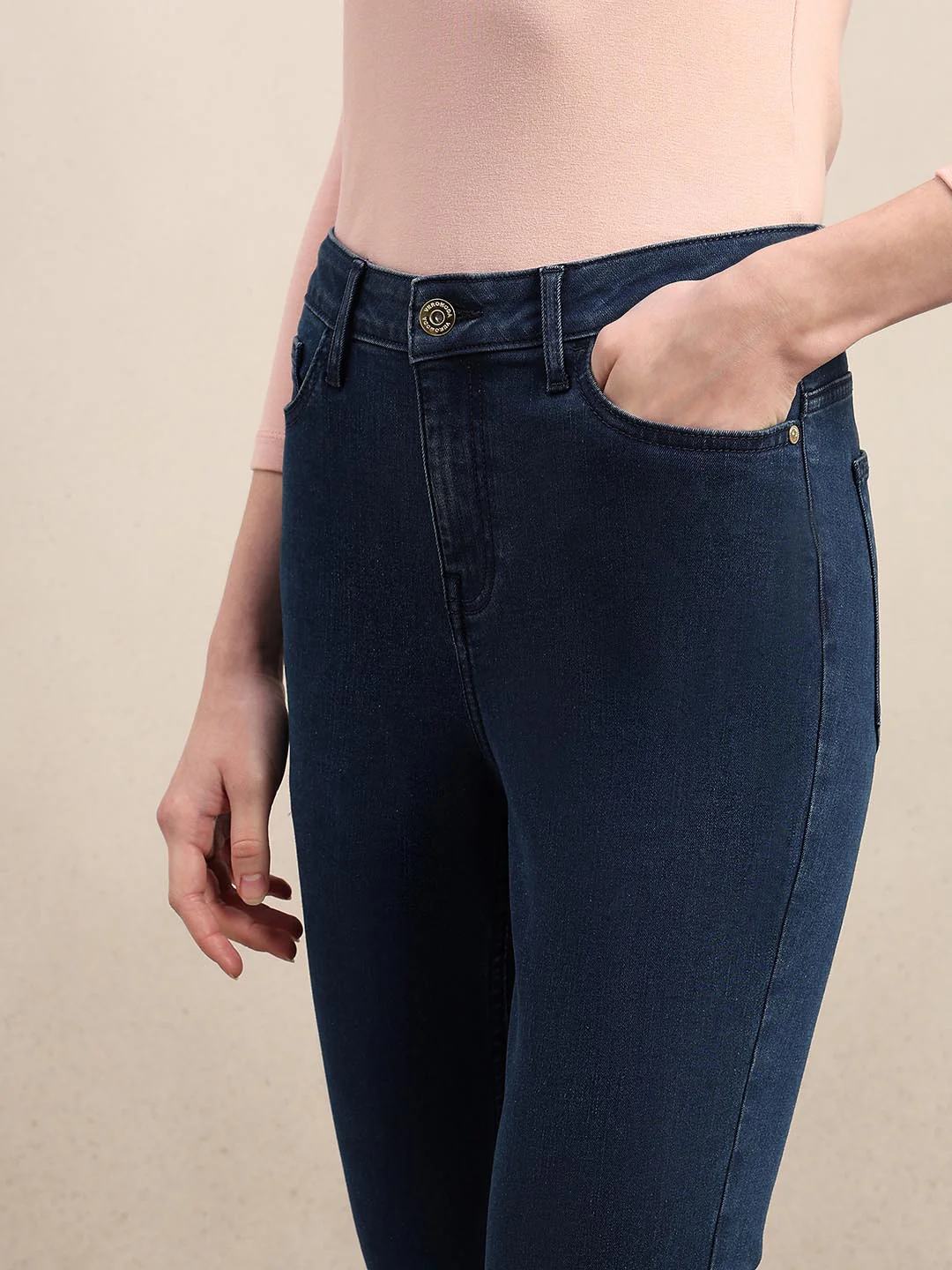 Blue High Rise Skinny Fit Jeans - Image 6