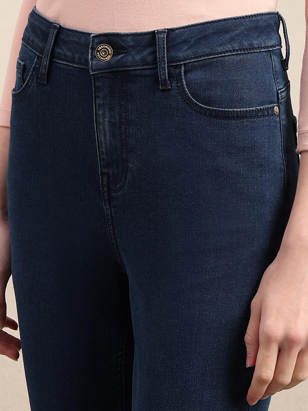 Blue High Rise Skinny Fit Jeans - Image 8