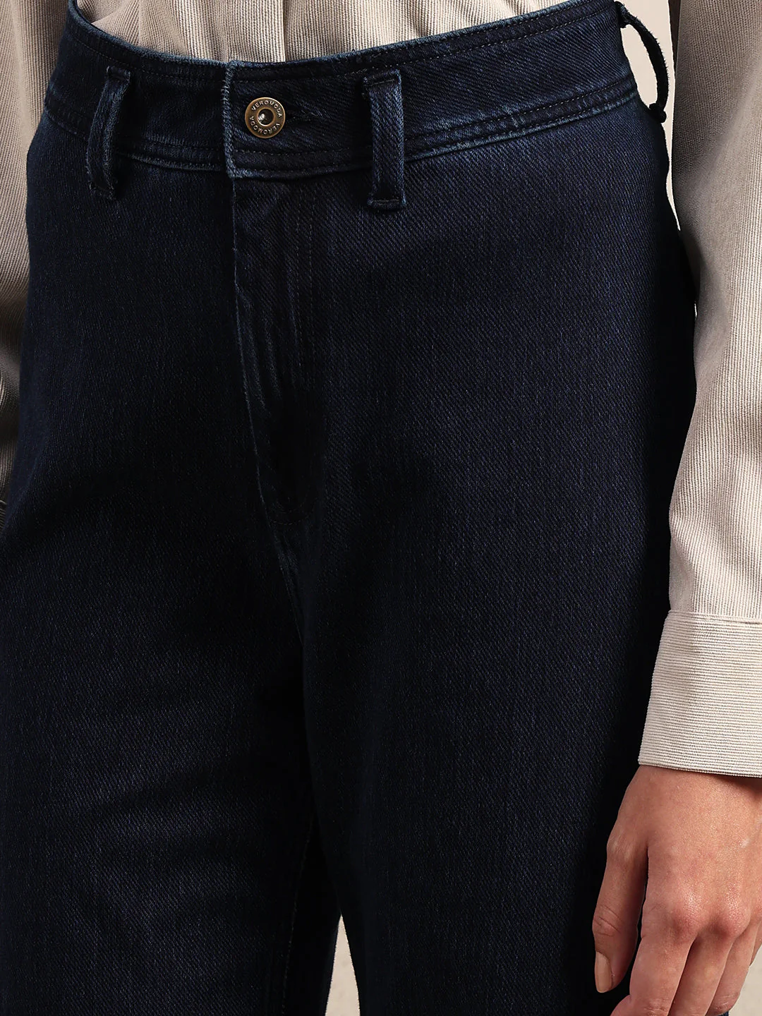 Mid Rise Wide Leg Jeans - Dark Blue - Image 8