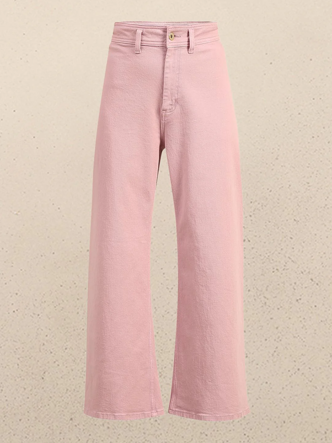 Pink Wide Leg Mid Rise Jeans - Image 7