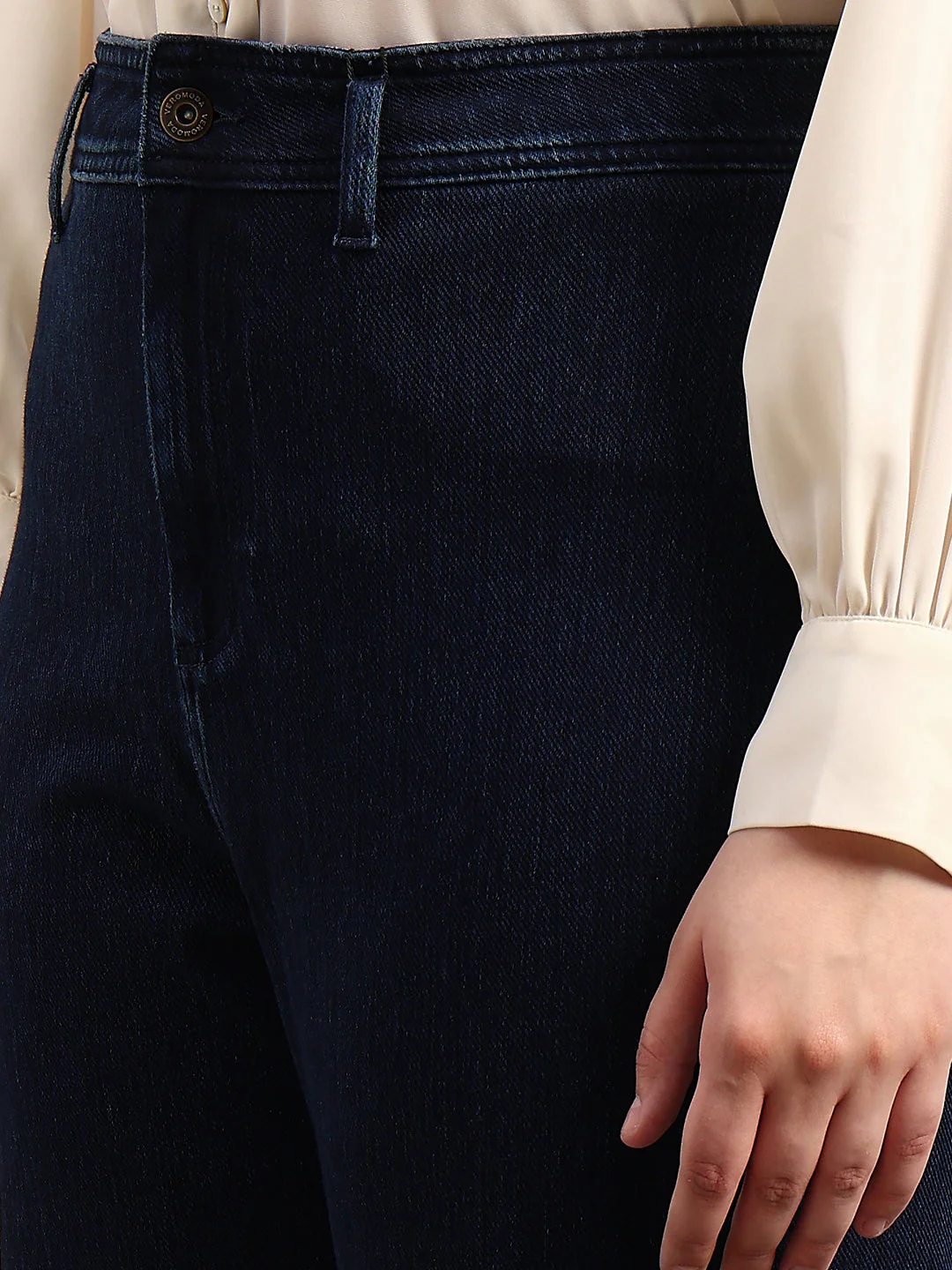 CURVE Dark Blue Wide Leg Jeans - Image 8