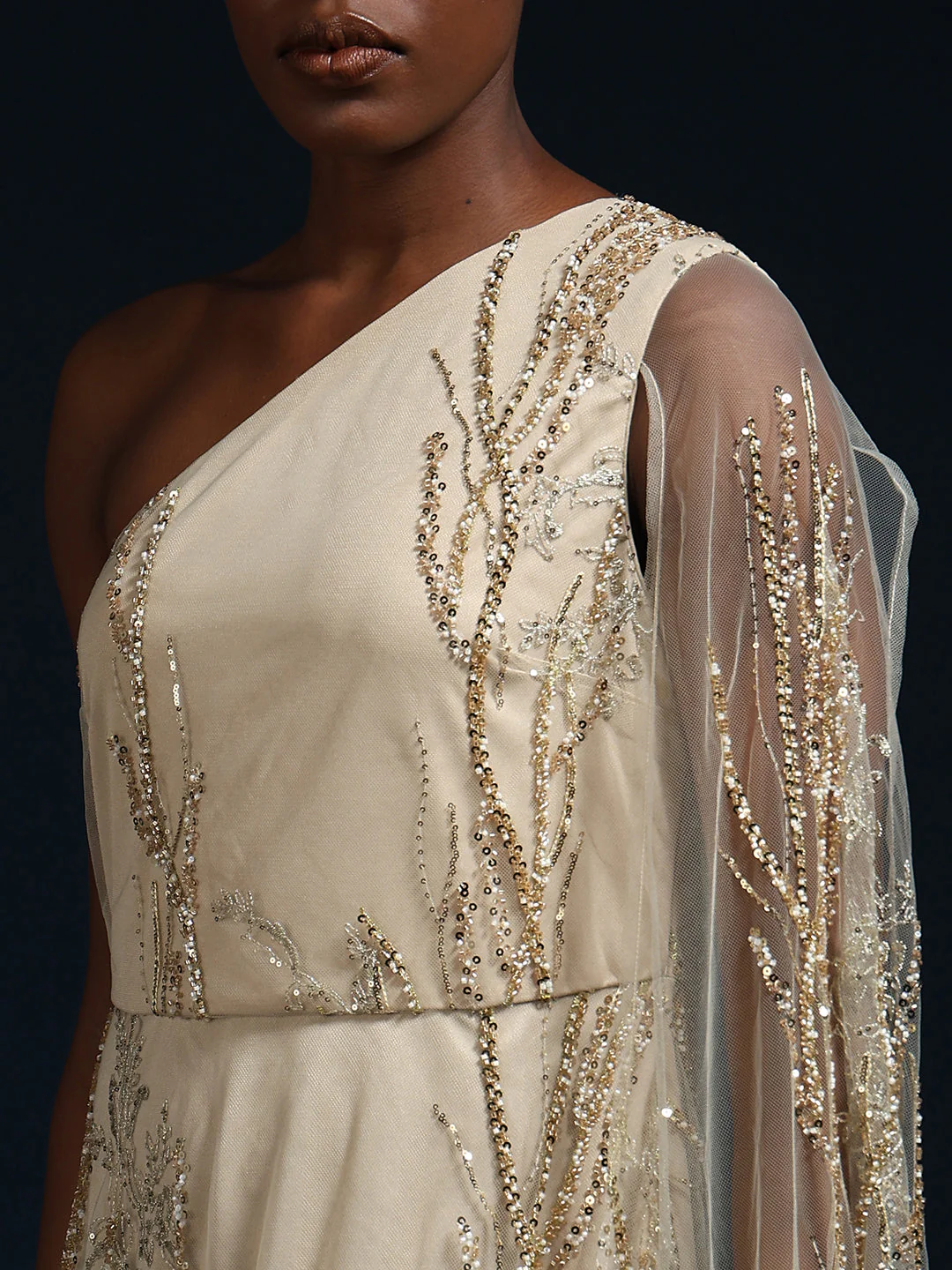 Marquee One-Shoulder Embellished Gown - Image 6