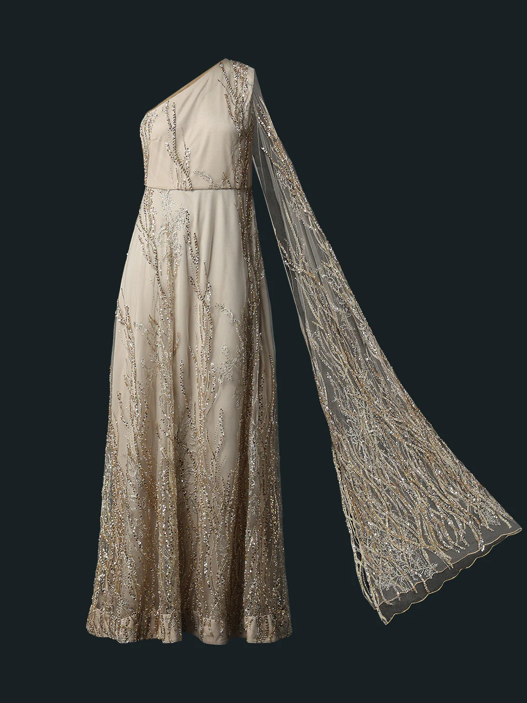 Marquee One-Shoulder Embellished Gown - Image 7