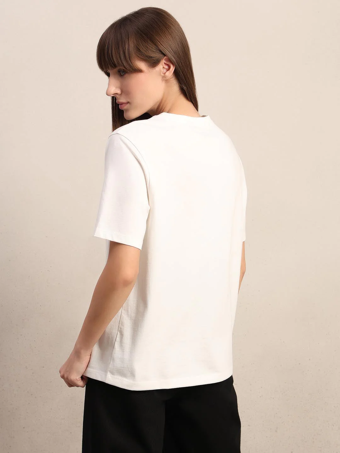White Animal Print Cotton T-shirt - Image 4