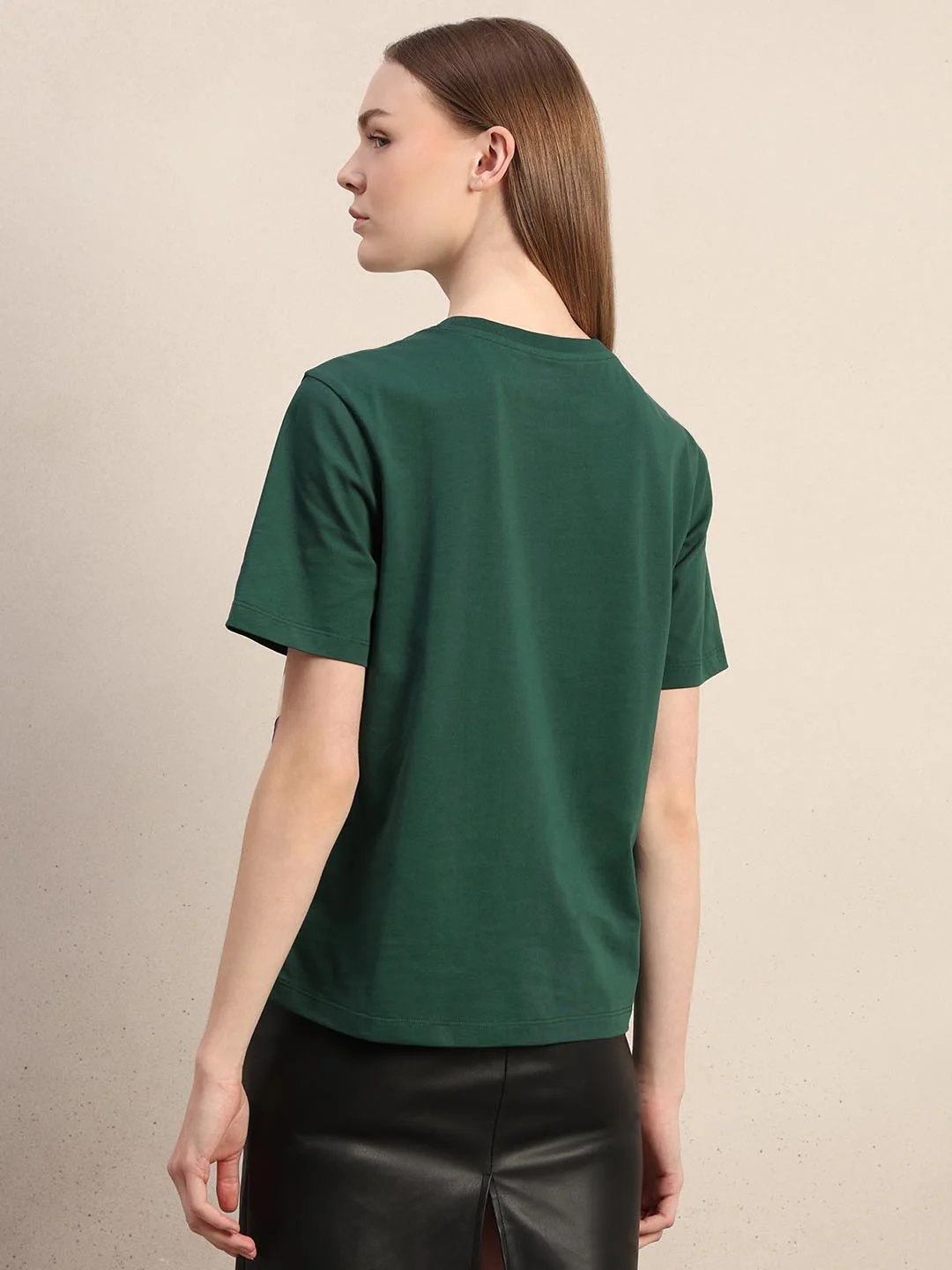 Green Printed Cotton T-shirt - Image 4