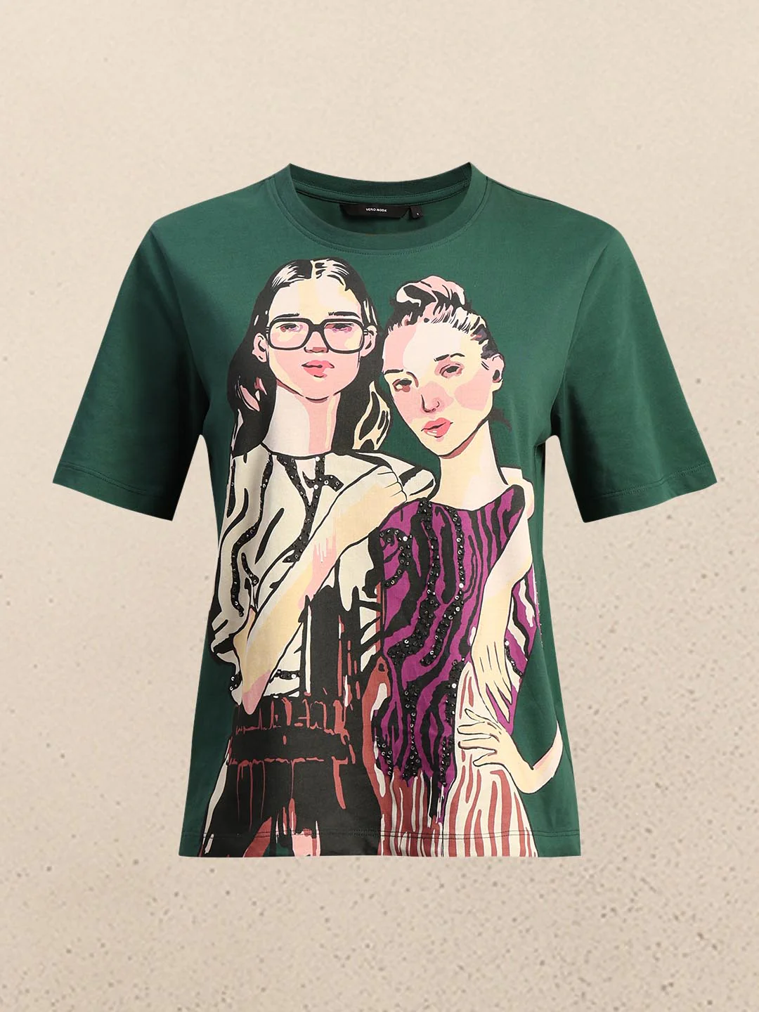 Green Printed Cotton T-shirt - Image 7
