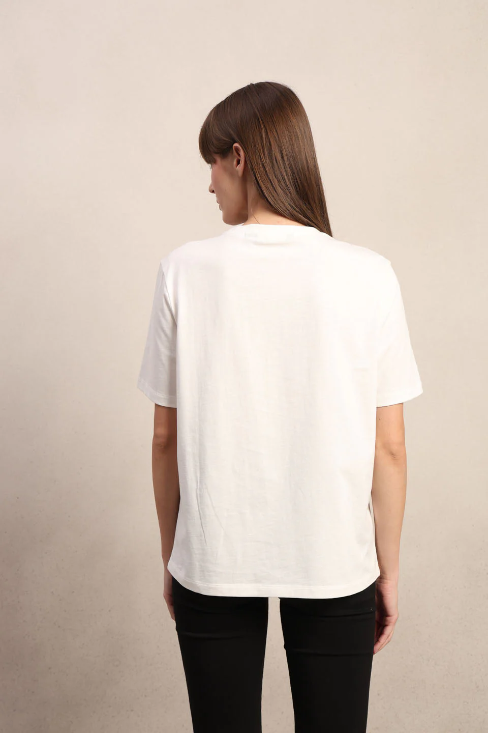 White Printed Cotton T-shirt - Image 10