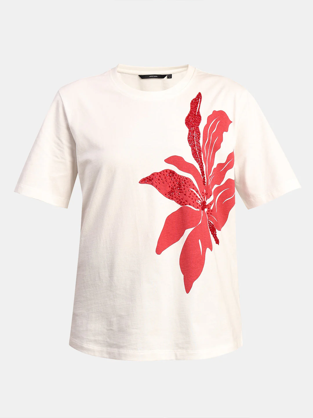 White Printed Cotton T-shirt - Image 7