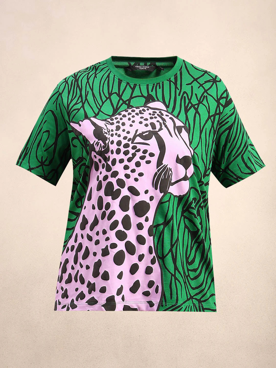 Curve Leopard Print Cotton T-Shirt - Image 7