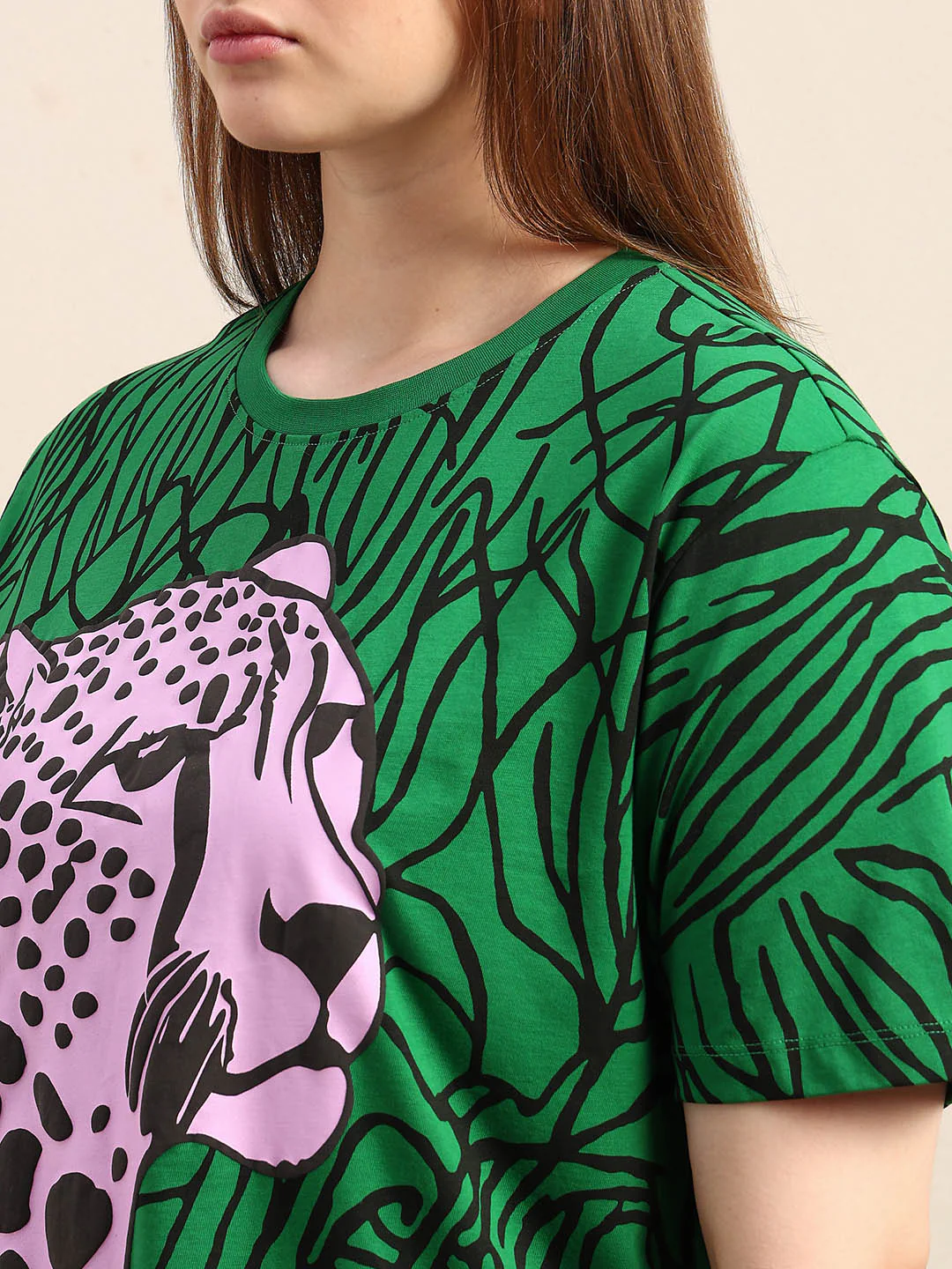 Curve Leopard Print Cotton T-Shirt - Image 8