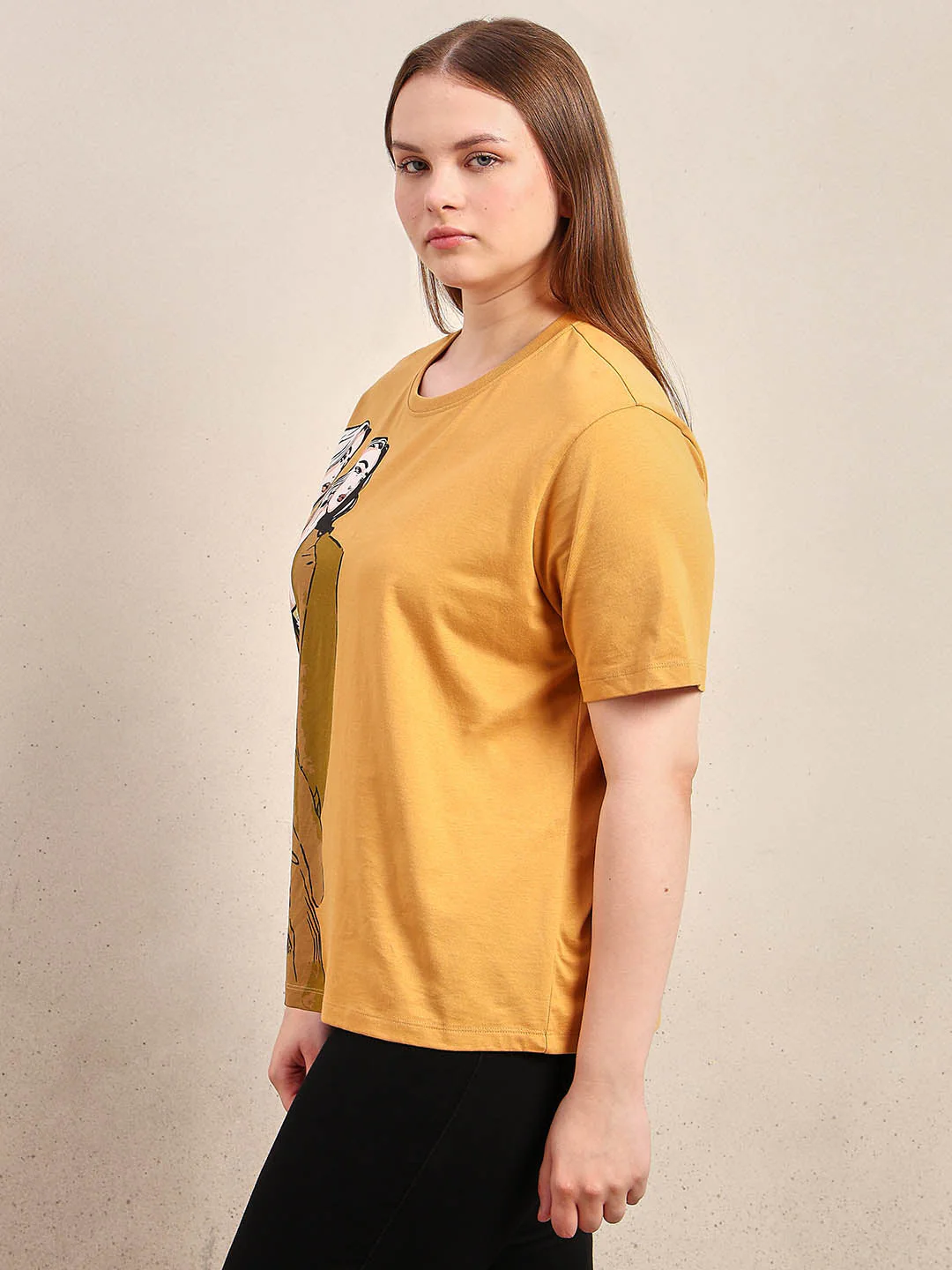 Curve Printed Cotton T-Shirt - Image 3