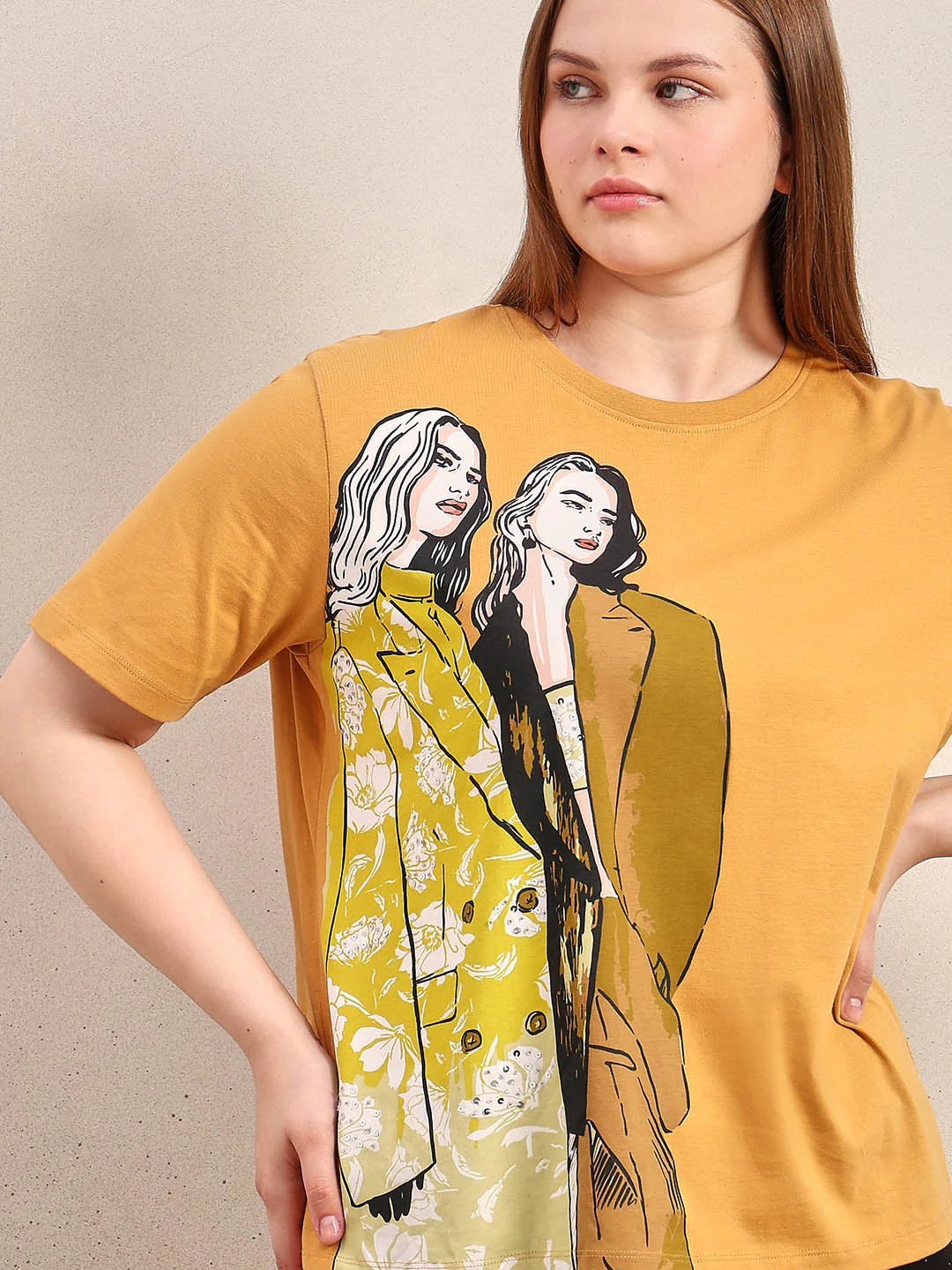 Curve Printed Cotton T-Shirt - Image 6