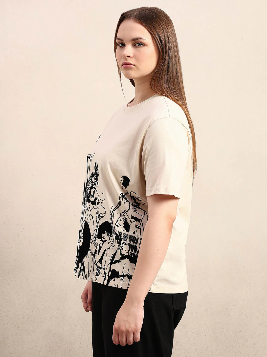 Curve Graphic Print T-Shirt - Image 3