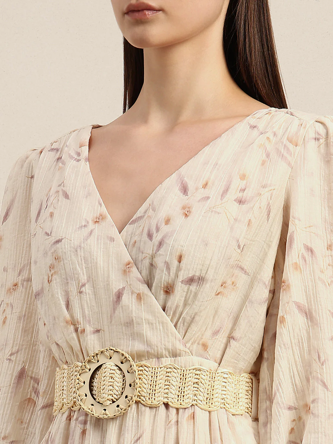 Ecru Floral Midi Dress - Image 6