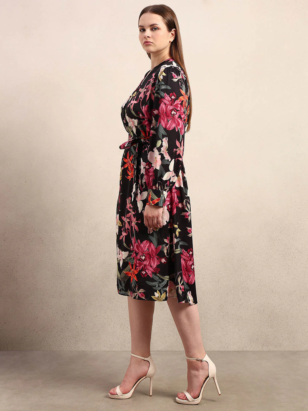 Curve Floral Print Midi Dress - Image 3