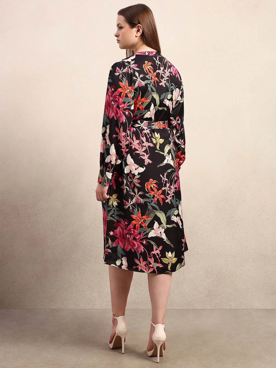 Curve Floral Print Midi Dress - Image 4