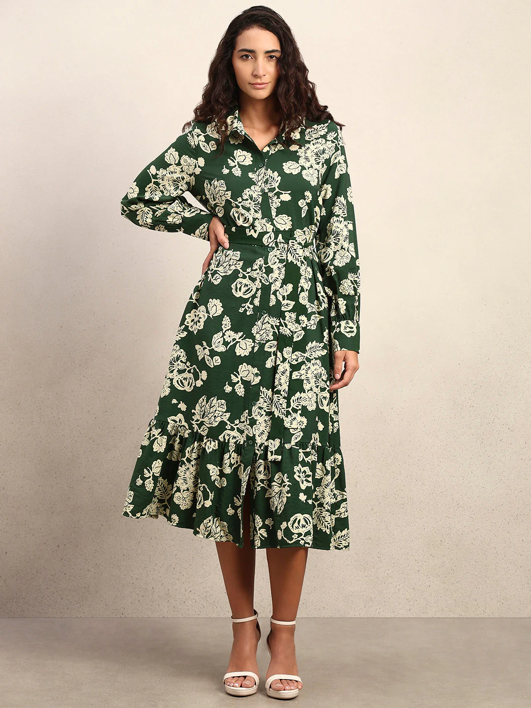 Floral Belted Shirt Dress - Image 2