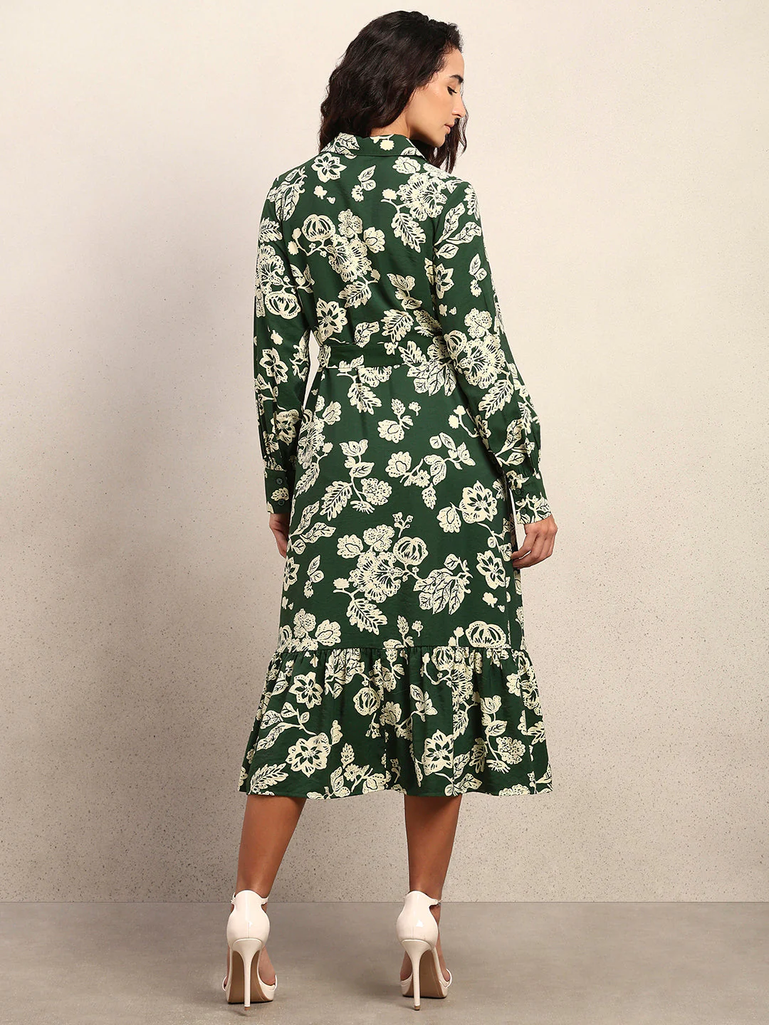 Floral Belted Shirt Dress - Image 4