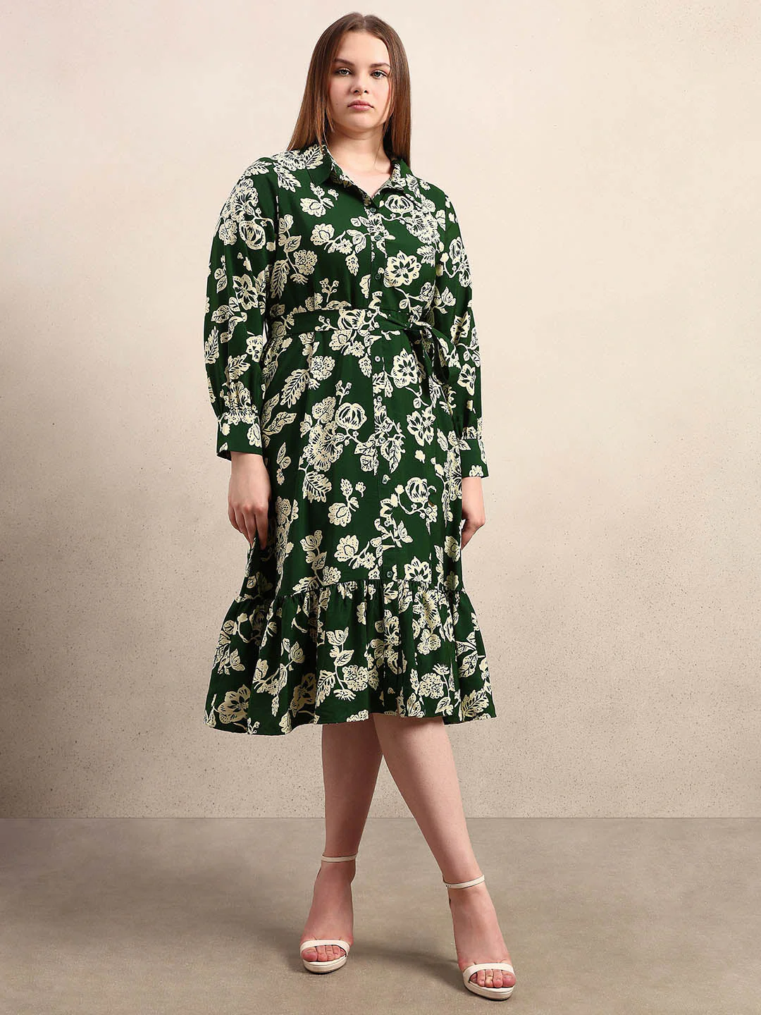 Curve Floral Belted Midaxi Dress - Image 2