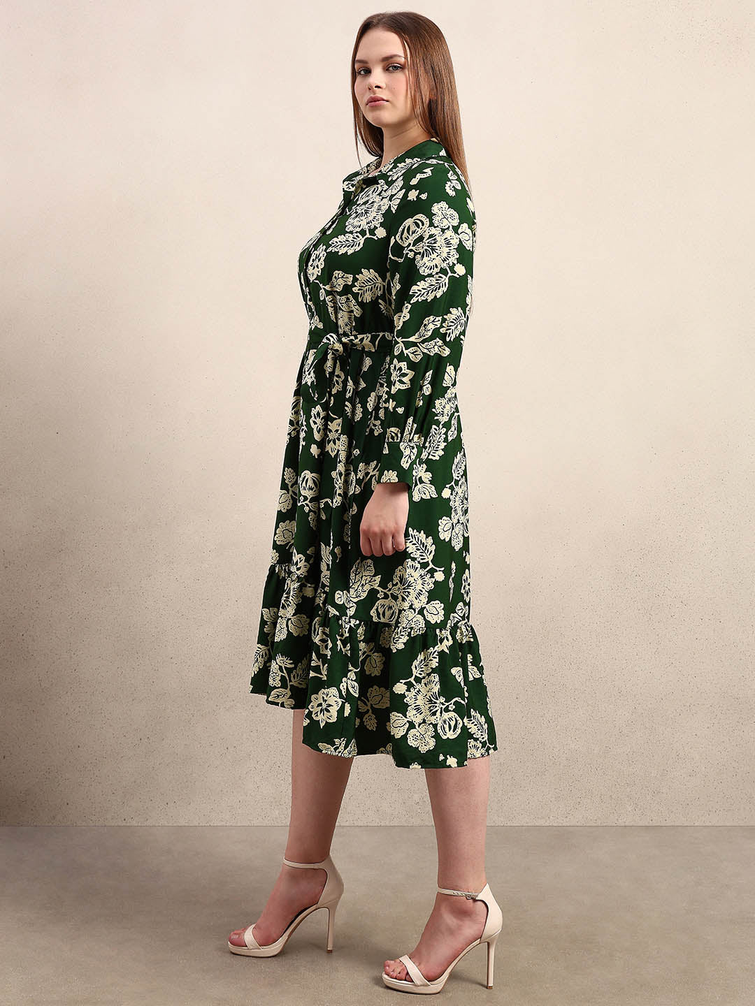 Curve Floral Belted Midaxi Dress - Image 3