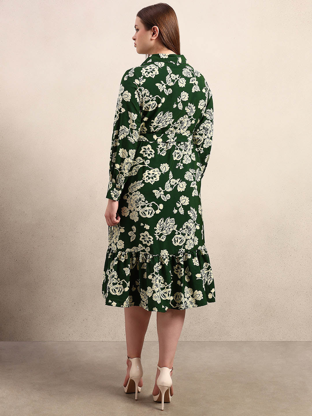 Curve Floral Belted Midaxi Dress - Image 4