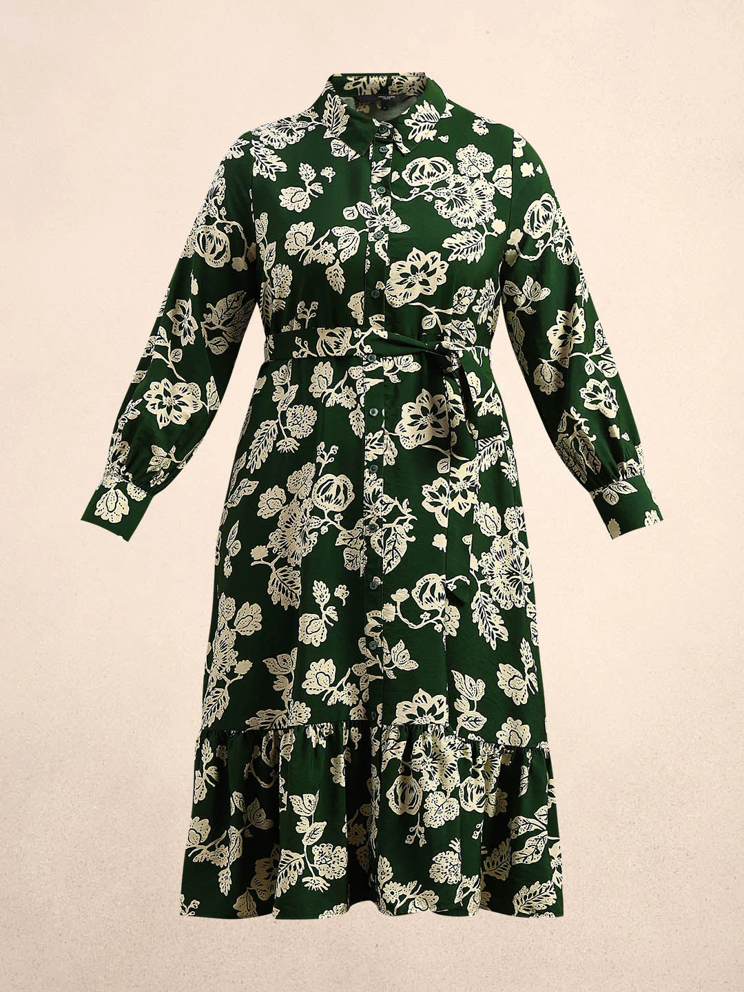 Curve Floral Belted Midaxi Dress - Image 7